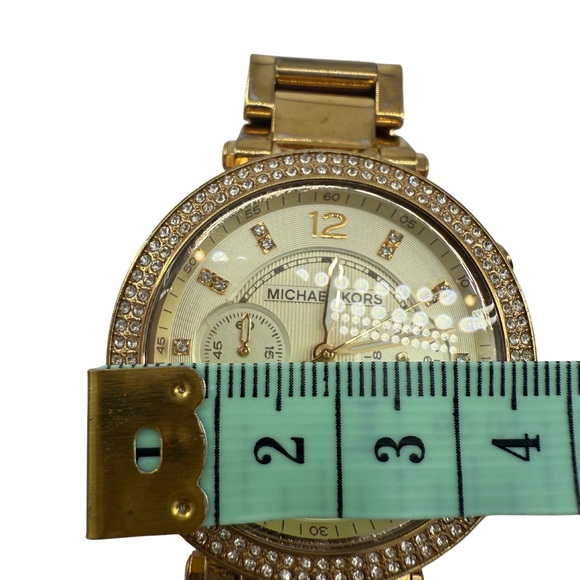 Michael Kors Gold Crystal Embellished Chronograph Watch - Picture 9 of 10